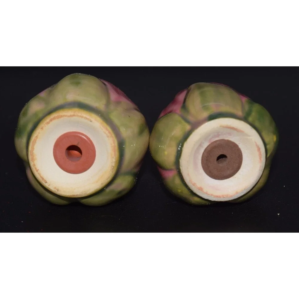 Vintage Desert Rose Pink Ceramic Salt/Pepper Shakers Floral Cottagecore 2.5